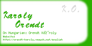 karoly orendt business card